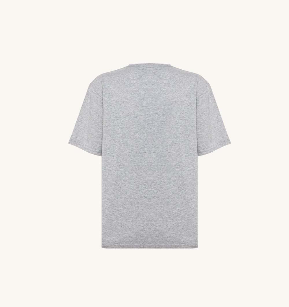 Grey Autry T-shirt Melange Cotton Jersey | DVTLZE871