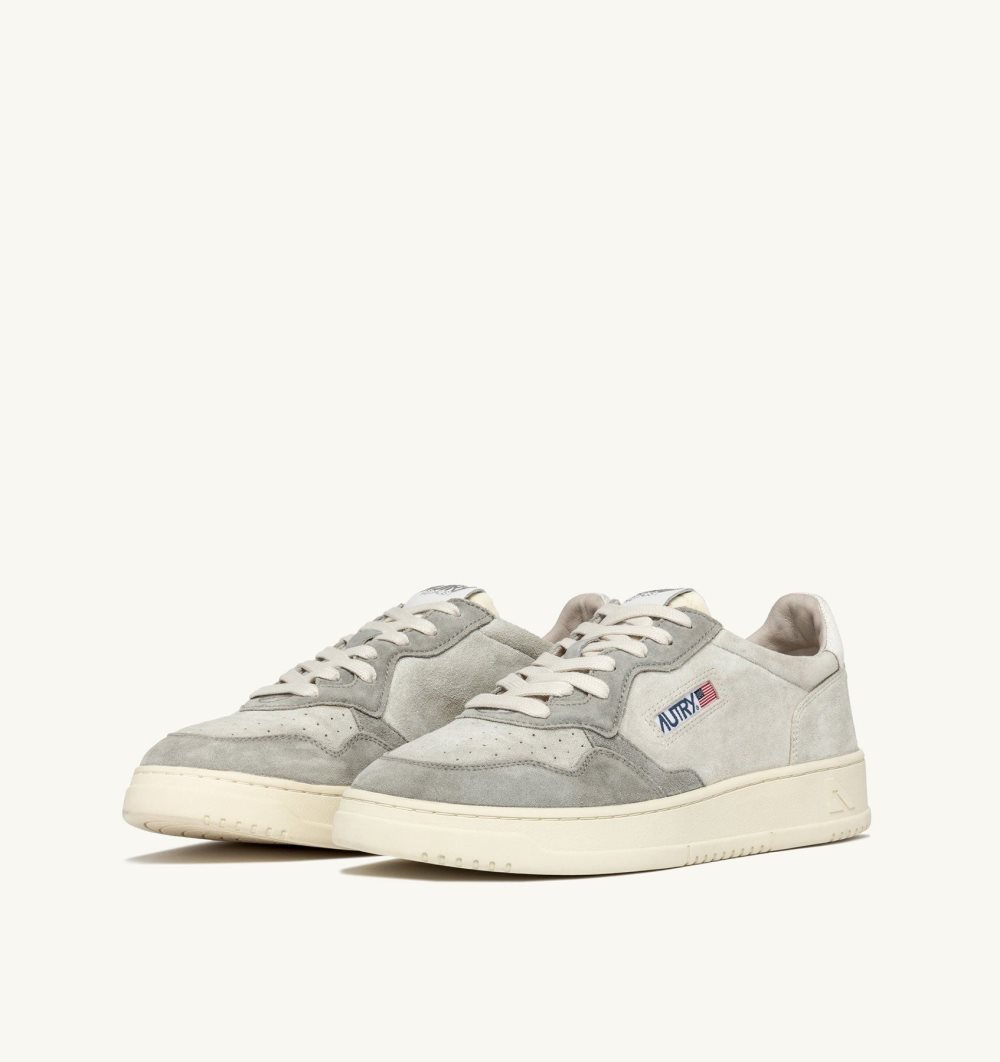 Grey / Beige Autry Medalist Low Sneakers | VSEPJZ185