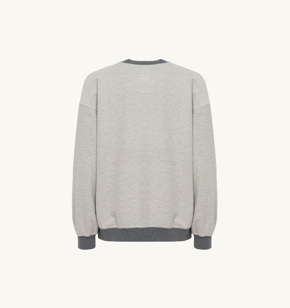 Grey / White Autry Sweatshirt Melange Cotton Jersey | DYOWXH861