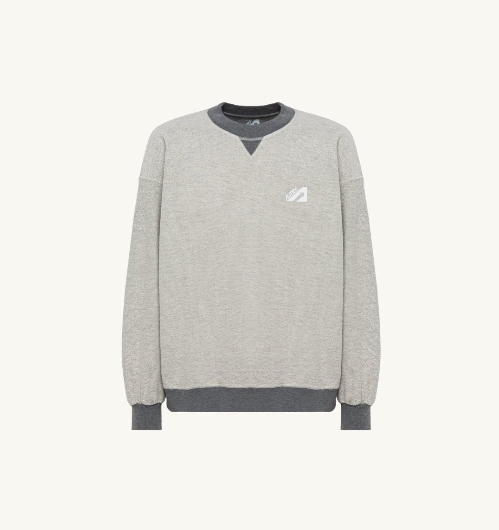 Grey / White Autry Sweatshirt Melange Cotton Jersey | DYOWXH861