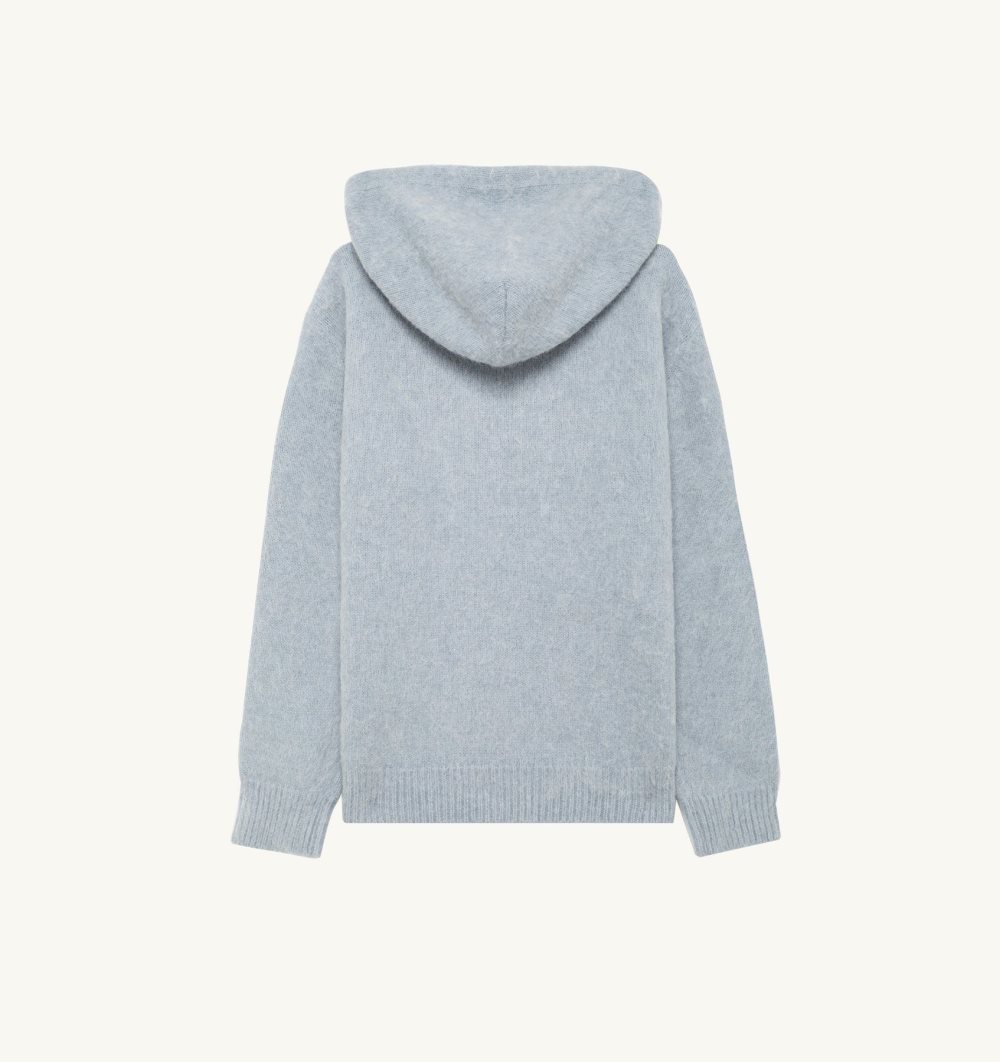 Light Blue / Blue Autry Hoodie Wool Knit | JTGAZP213