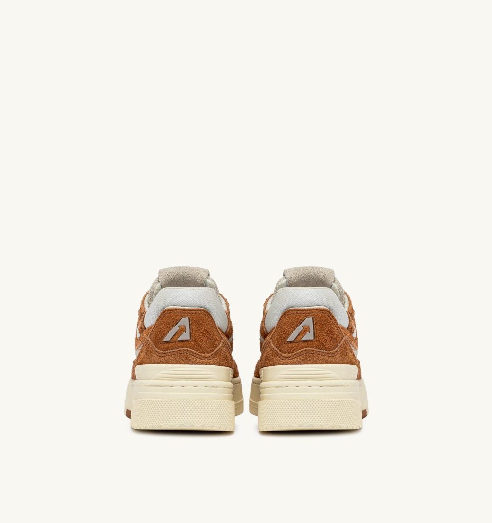 Marrone Autry Clc Low Sneakers Cream Terracotta Leather Mesh | OYWKZL185