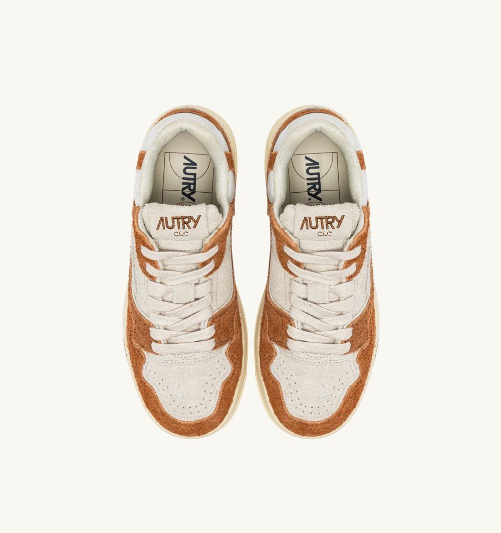 Marrone Autry Clc Low Sneakers Cream Terracotta Leather Mesh | OYWKZL185