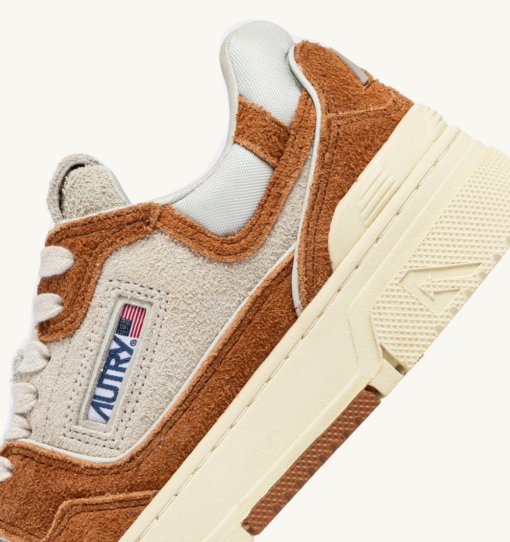 Marrone Autry Clc Low Sneakers Cream Terracotta Leather Mesh | OYWKZL185