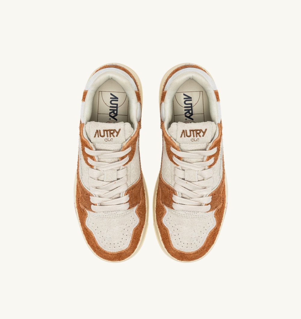 Marrone Autry Clc Low Sneakers Cream Terracotta Leather Mesh | QLBPUI812