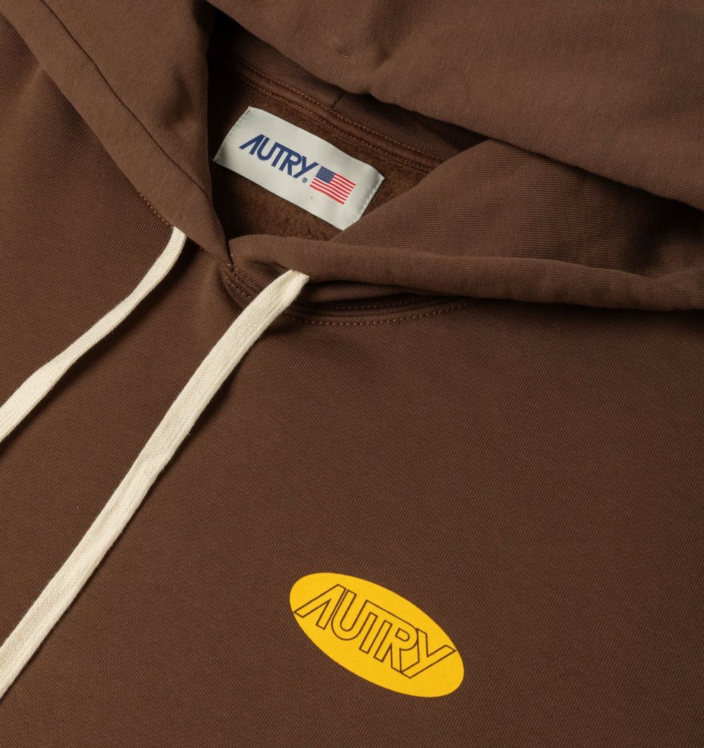 Marrone Autry Hoodie Jersey Printed Logo | QBARUY782