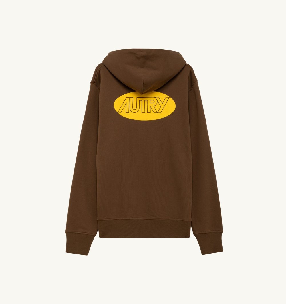 Marrone Autry Hoodie Jersey Printed Logo | THNRQC781