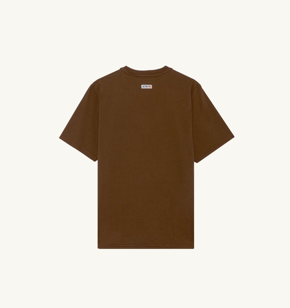 Marrone Autry T-shirt Cotton Label | DRSTHZ584