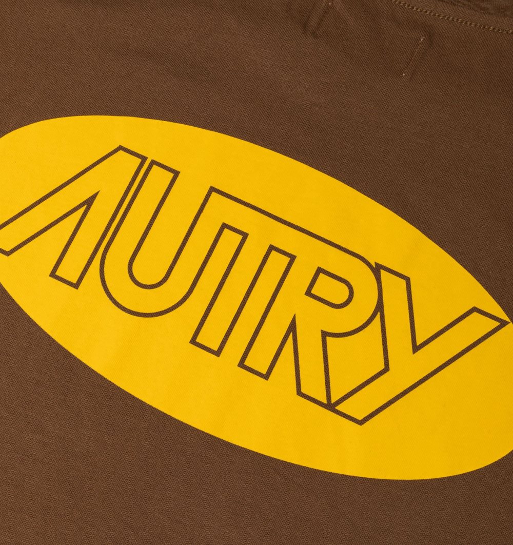 Marrone Autry T-shirt Cotton Printed Logo | MKHFIO403