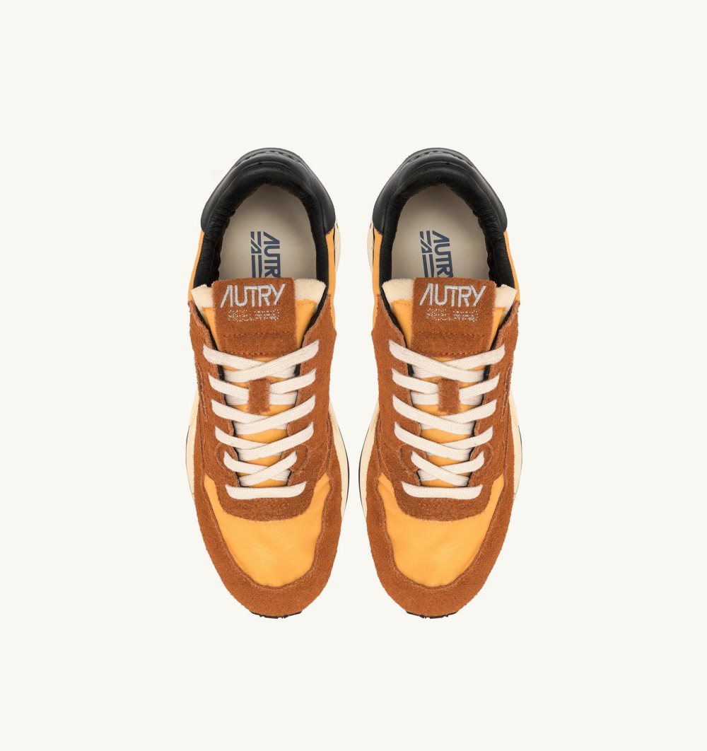 Orange Autry Reelwind Low Sneakers Sunset Nylon Suede | MFXKVP618