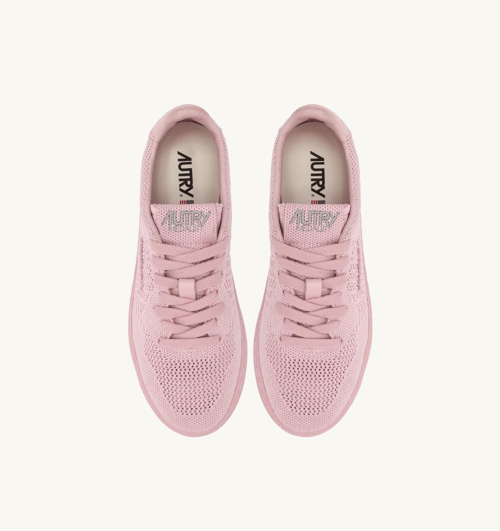 Pink Autry Easeknit Medalist Low Sneakers Fabric | DTXYJP168