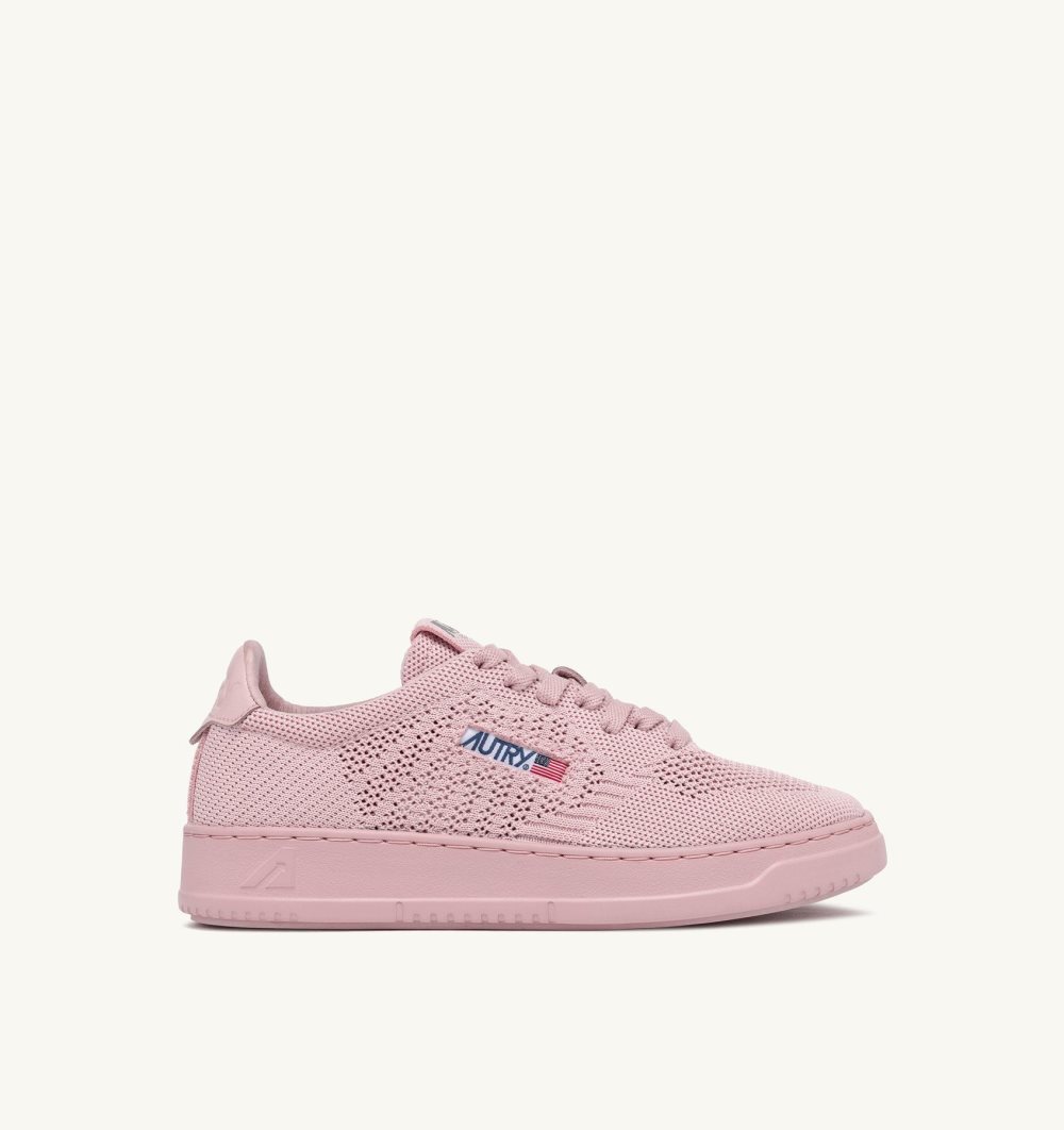 Pink Autry Easeknit Medalist Low Sneakers Fabric | DTXYJP168