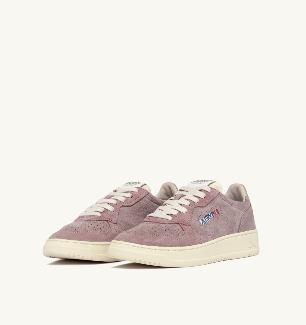 Pink Autry Medalist Low Sneakers Suede | CXHEVT207