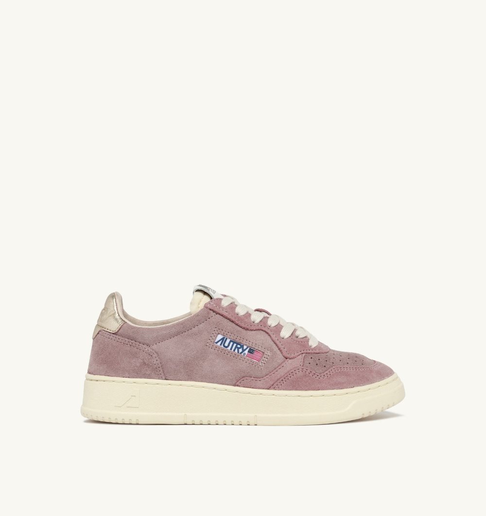 Pink Autry Medalist Low Sneakers Suede | CXHEVT207