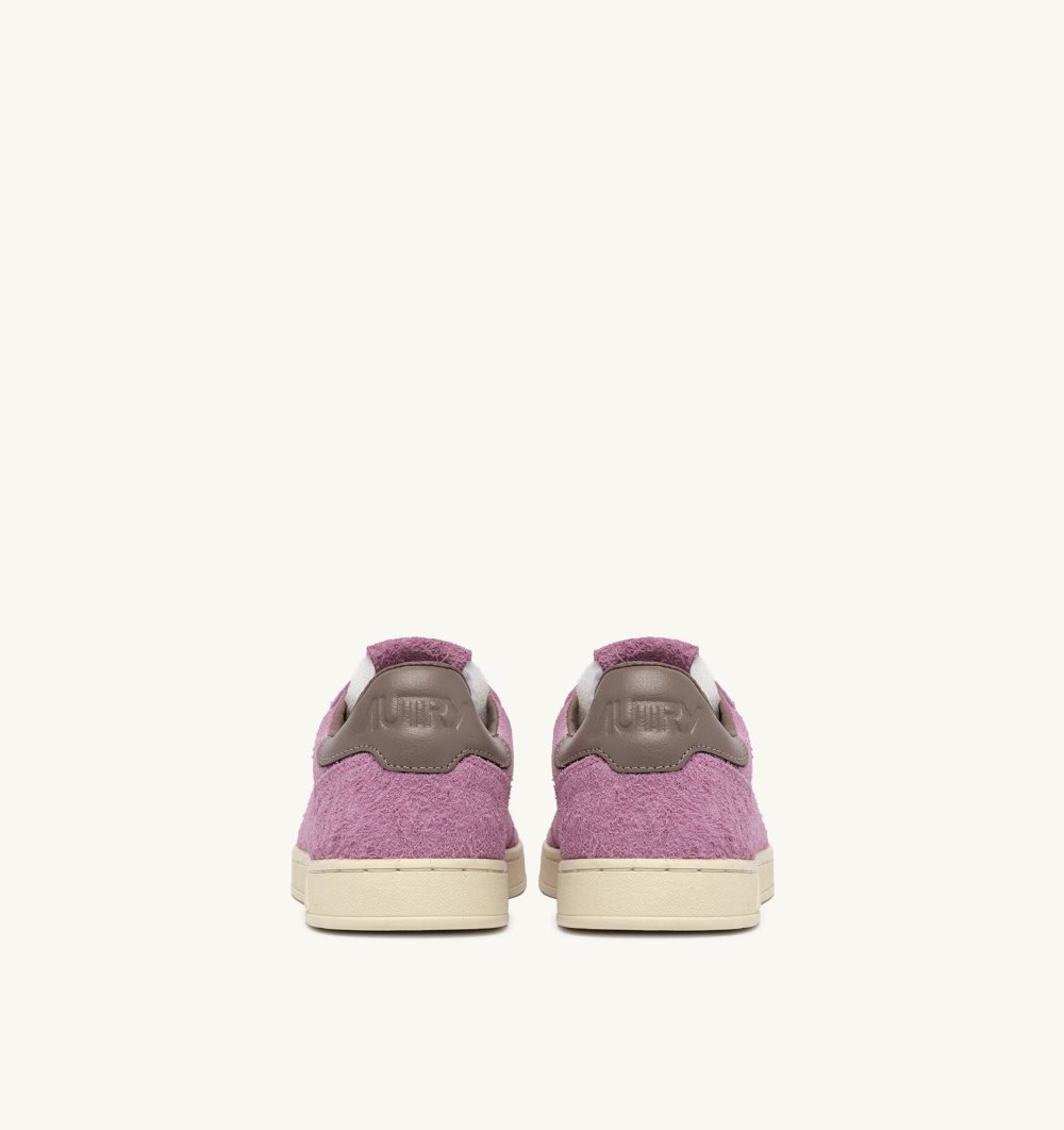 Pink Autry New Flat Low Sneakers Fuchsia Slate Suede | PVAIOT197