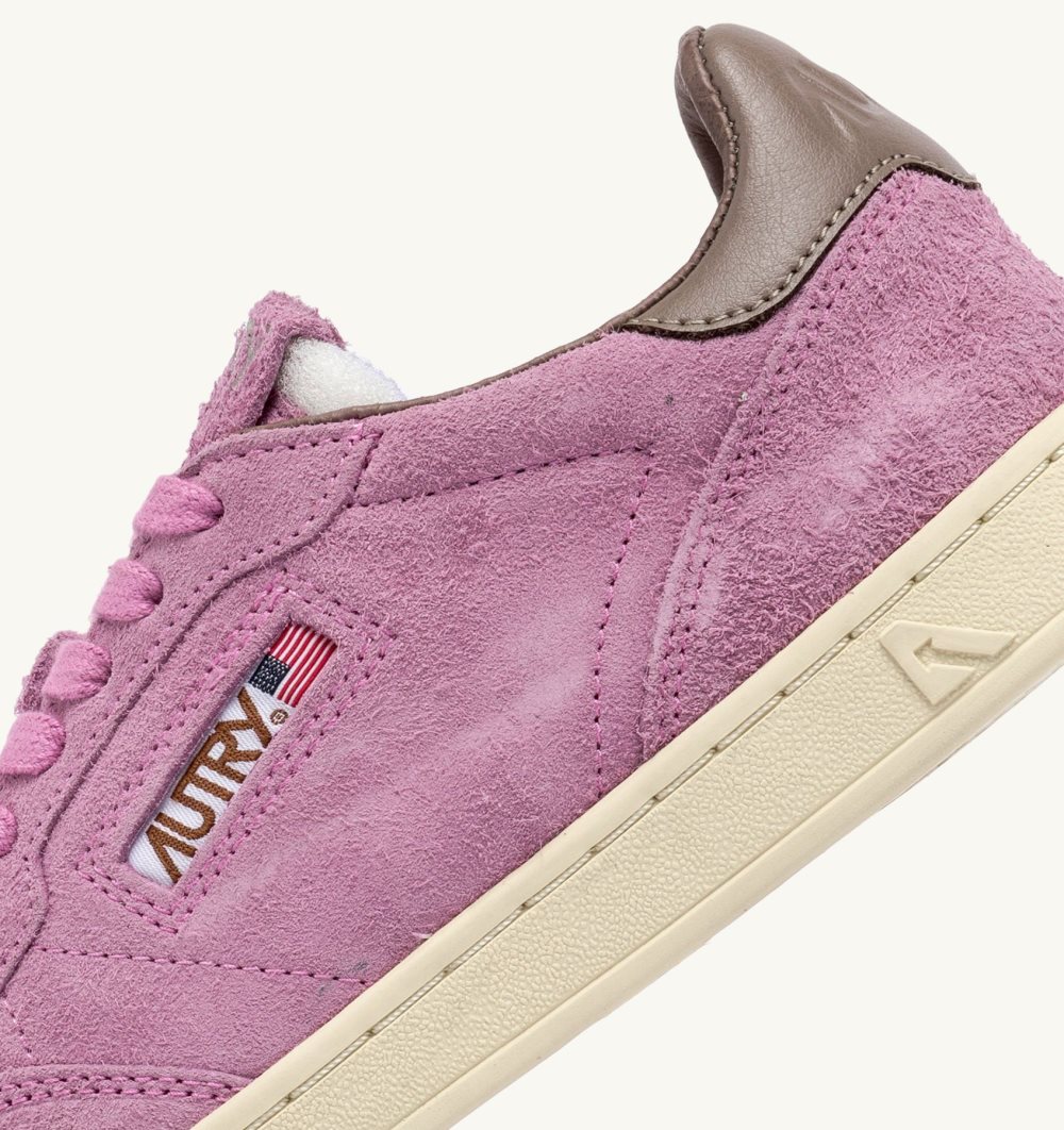 Pink Autry New Flat Low Sneakers Fuchsia Slate Suede | PVAIOT197