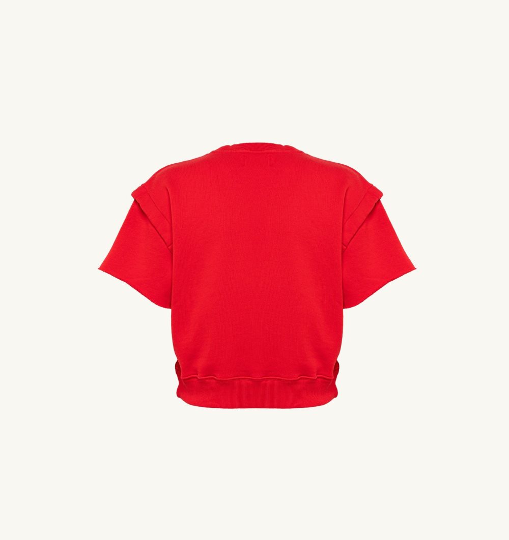 Red Autry Boxy Fit Sweatshirt Cotton Jersey | NSMKFE826