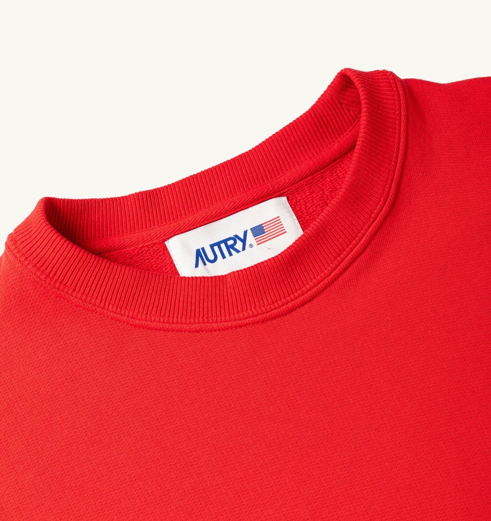 Red Autry Boxy Fit Sweatshirt Cotton Jersey | NSMKFE826