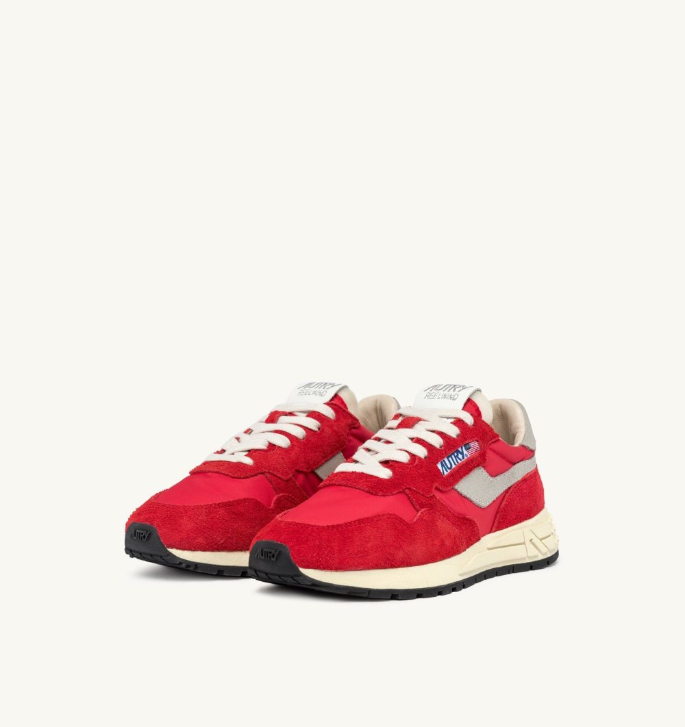 Red Autry Reelwind Low Sneakers Nylon Suede | IKCLXO851