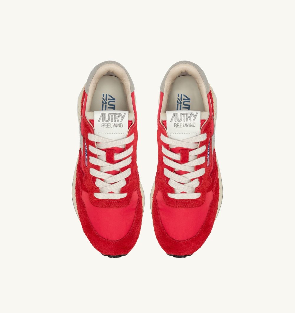 Red Autry Reelwind Low Sneakers Nylon Suede | IKCLXO851