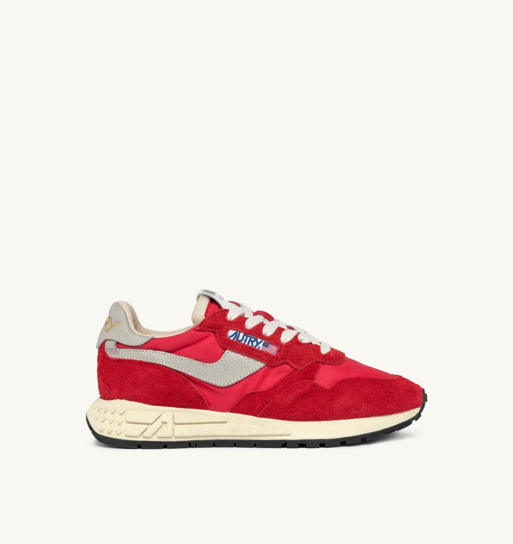 Red Autry Reelwind Low Sneakers Nylon Suede | IKCLXO851