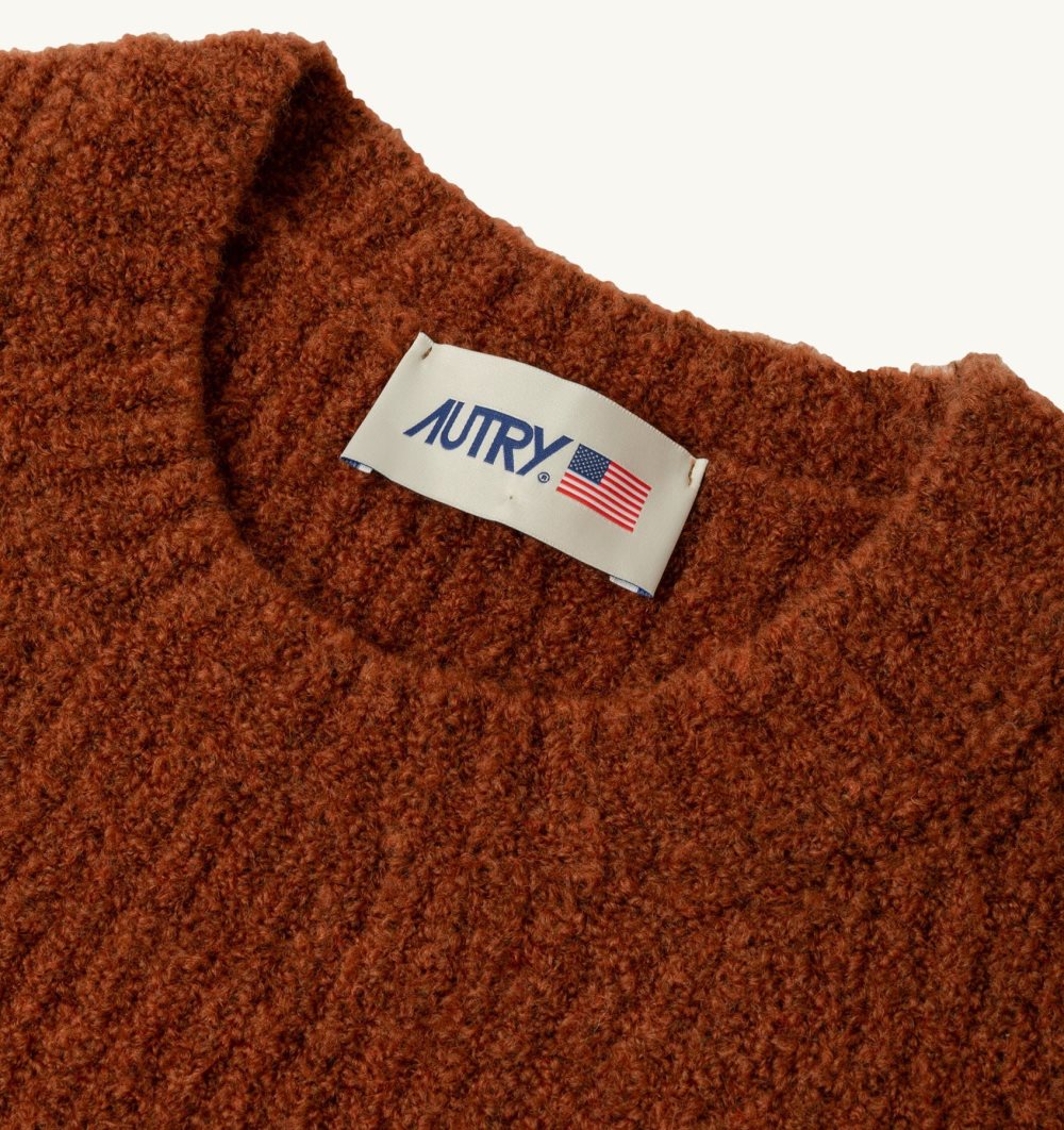 Red Autry Sweater Fisherman Knit | CFHQIP647