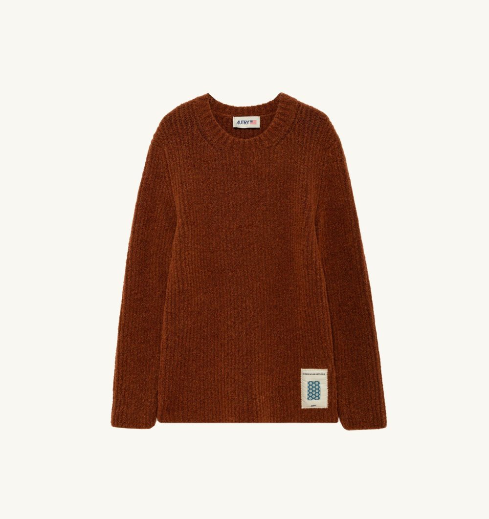 Red Autry Sweater Fisherman Knit | CFHQIP647