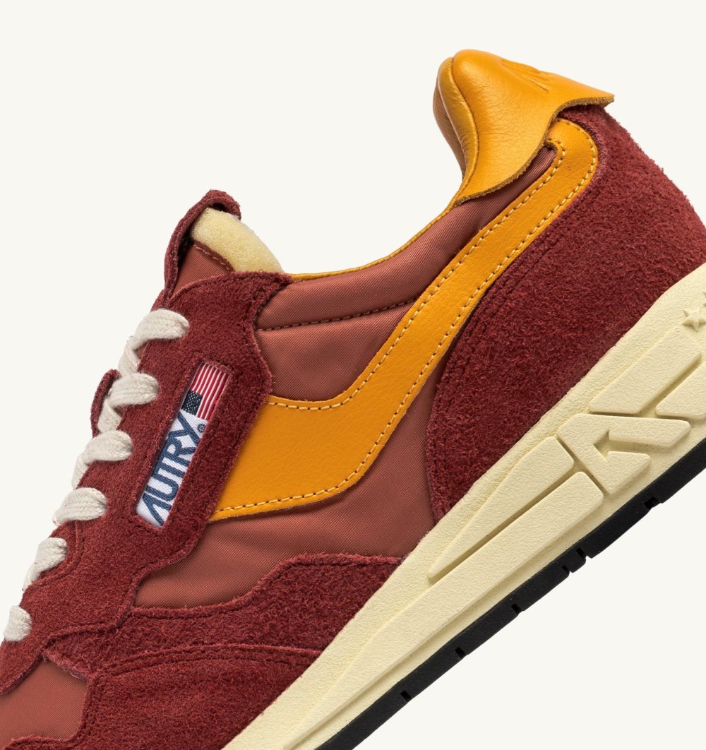 Red / Orange Autry Reelwind Low Sneakers Nylon Suede | RKFMWZ891