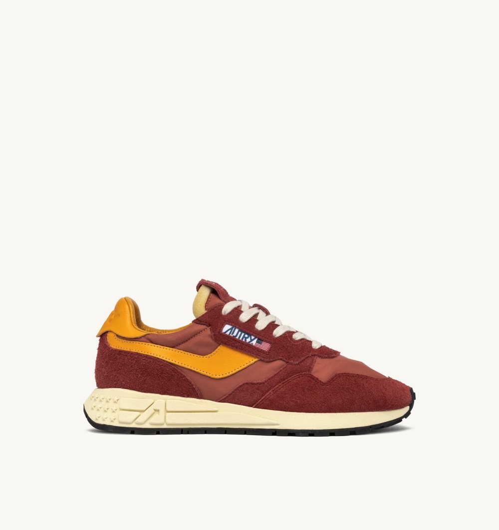 Red / Orange Autry Reelwind Low Sneakers Nylon Suede | RKFMWZ891