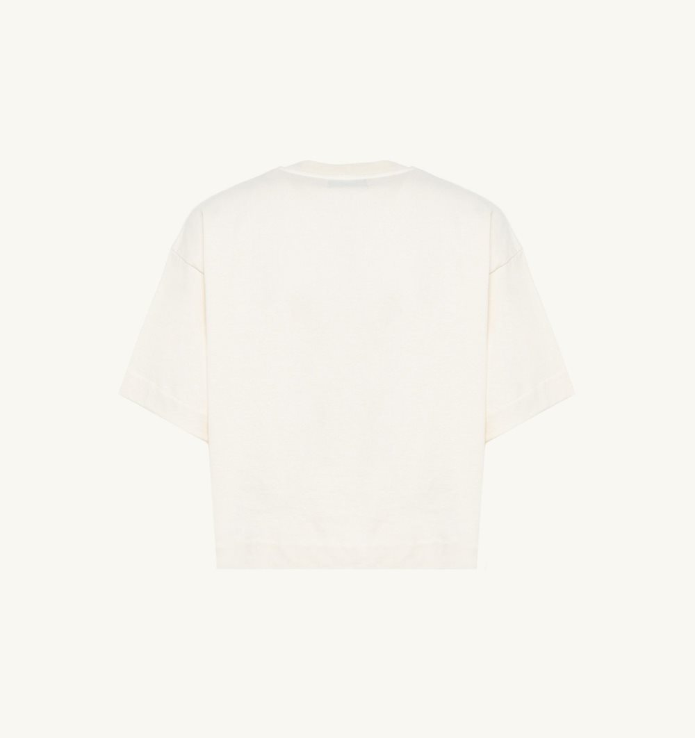 White Autry Boxy Fit T-shirt Cotton Jersey | WBQSTJ840