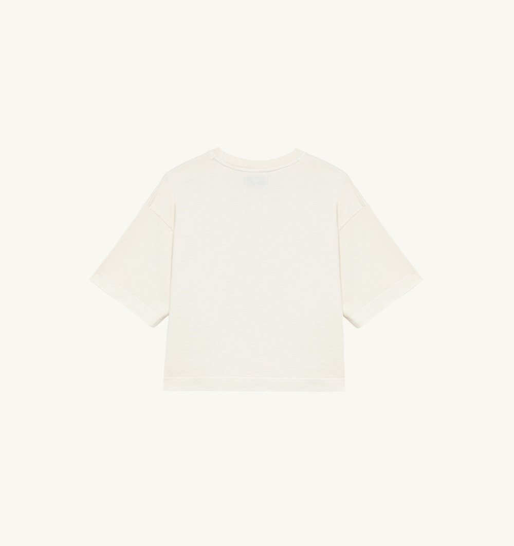 White Autry Boxy T-shirt Heavy Cotton | CYEZLA817