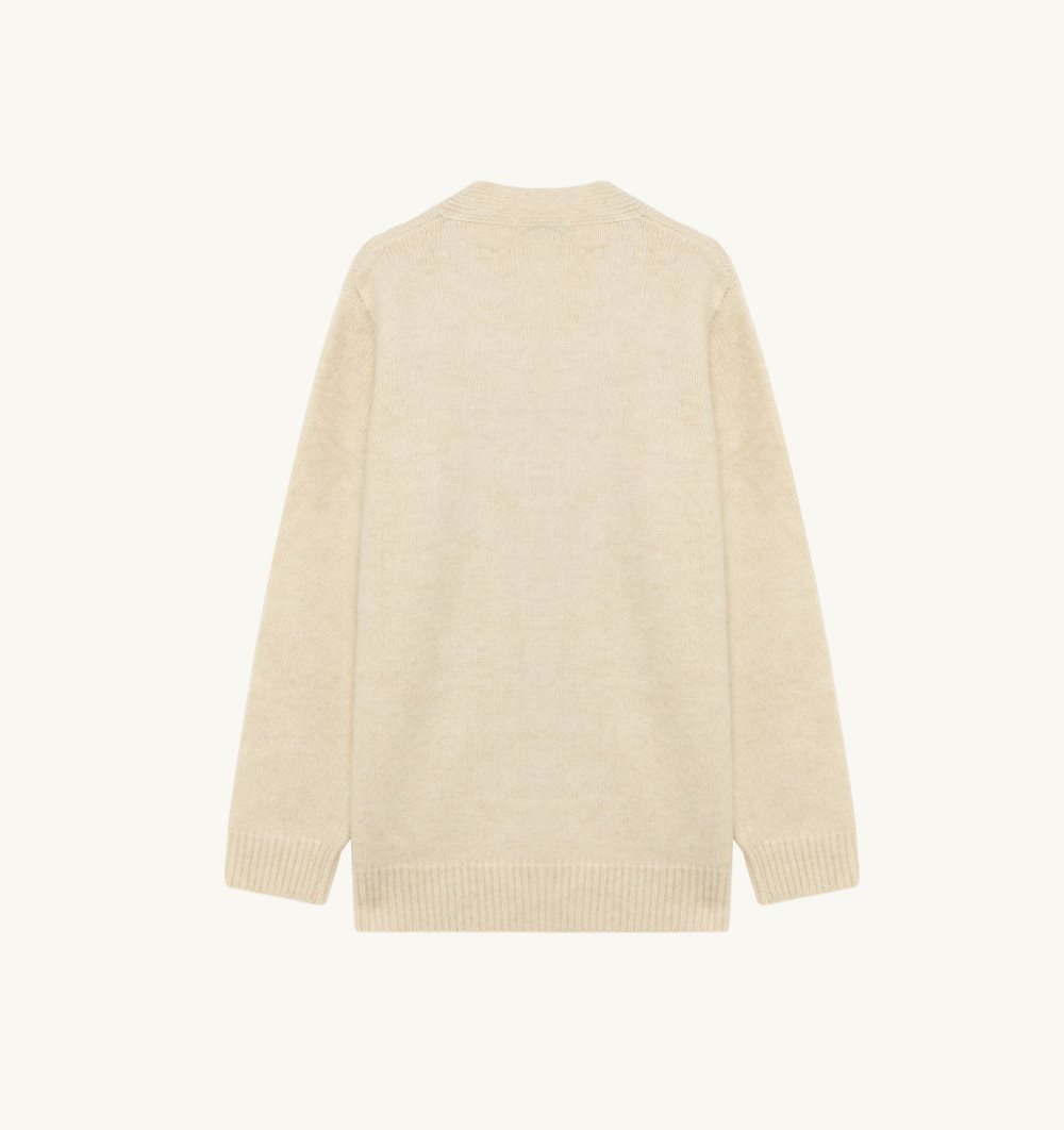 White Autry Cardigan Wool Knit | FWXKAN236