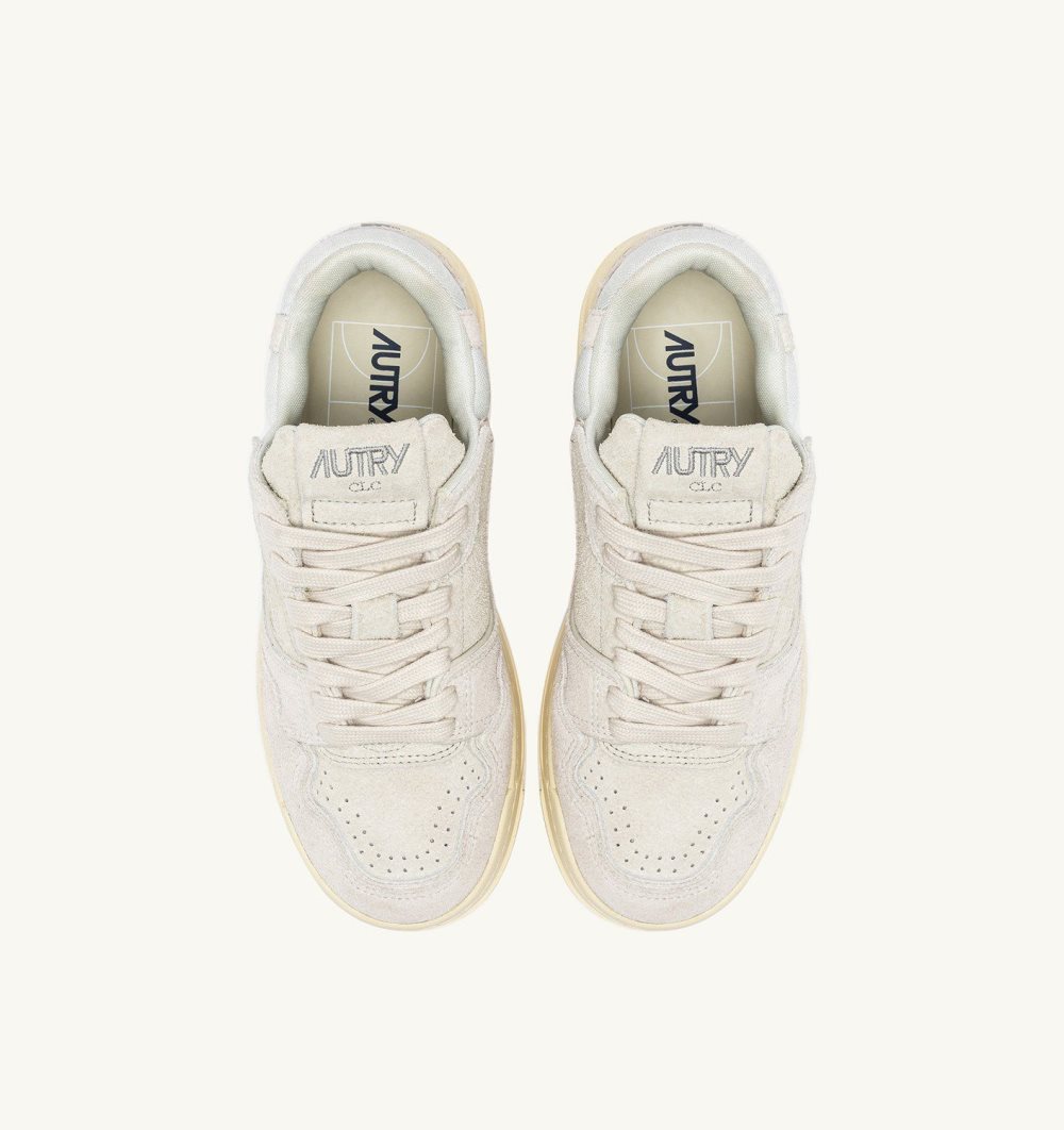 White Autry Clc Low Sneakers Cream Leather Mesh | GLXJIZ039