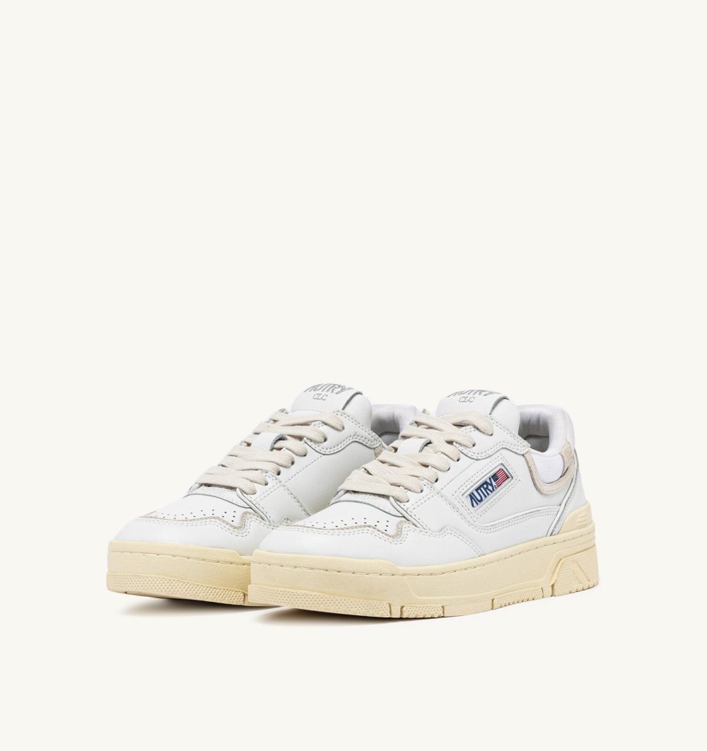 White Autry Clc Low Sneakers Leather Suede | GPFMIT527