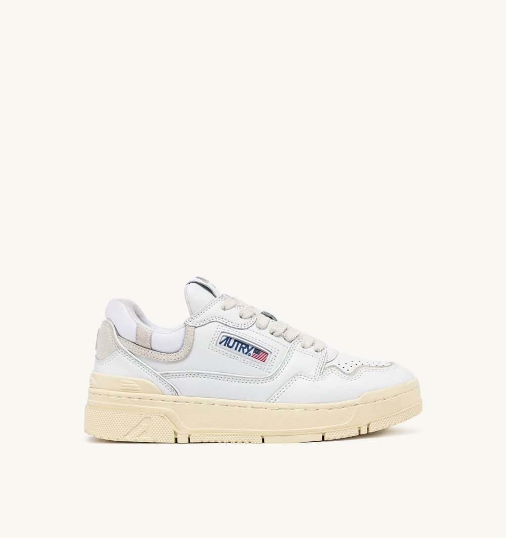 White Autry Clc Low Sneakers Leather Suede | GPFMIT527