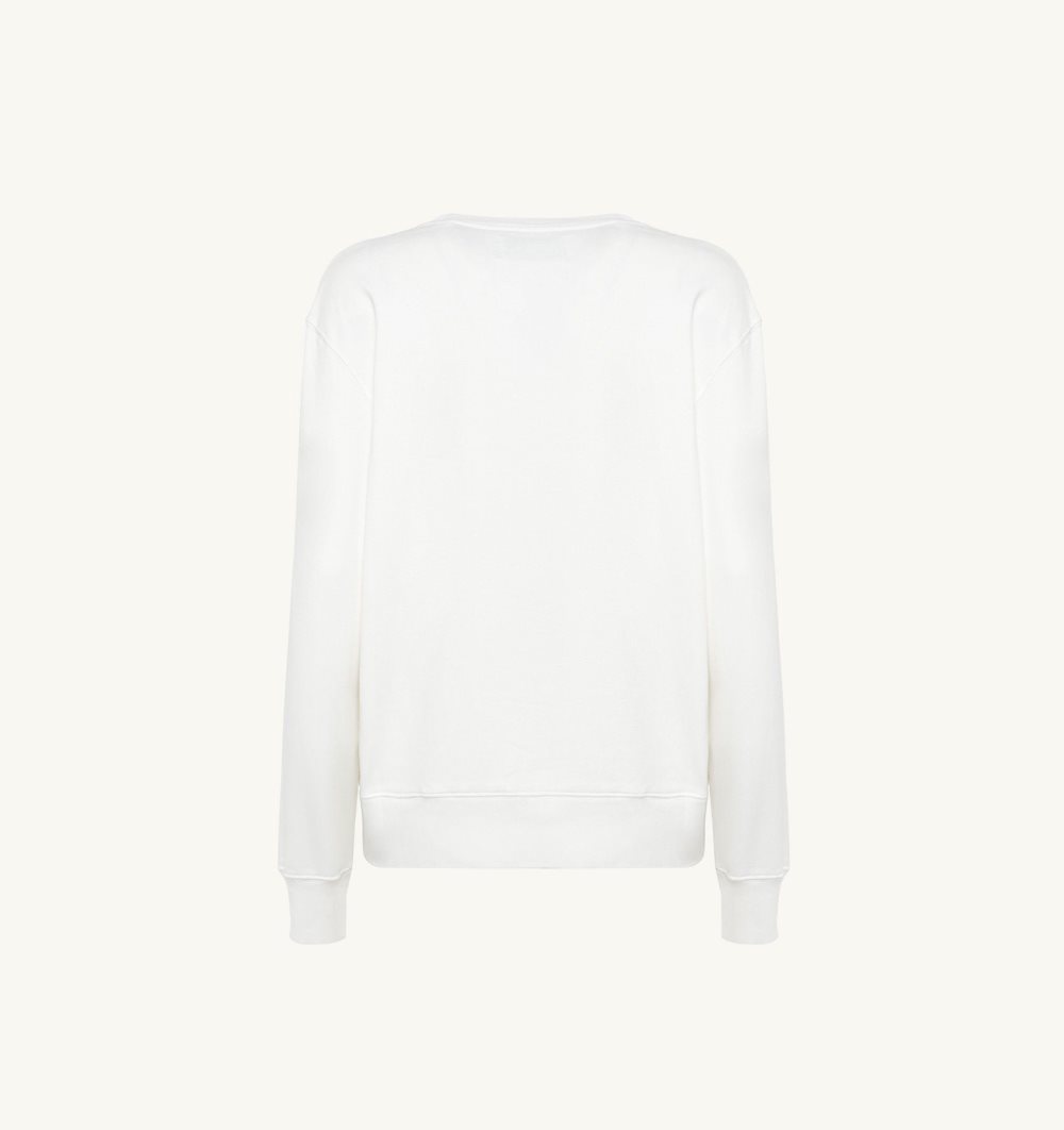 White Autry Crew Neck Sweatshirt Cotton | BGYXFM596