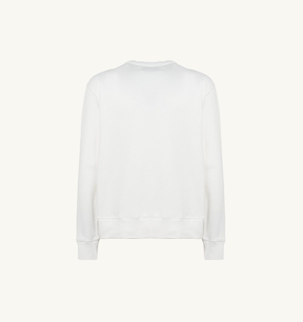 White Autry Crew Neck Sweatshirt Cotton | VARBNI437