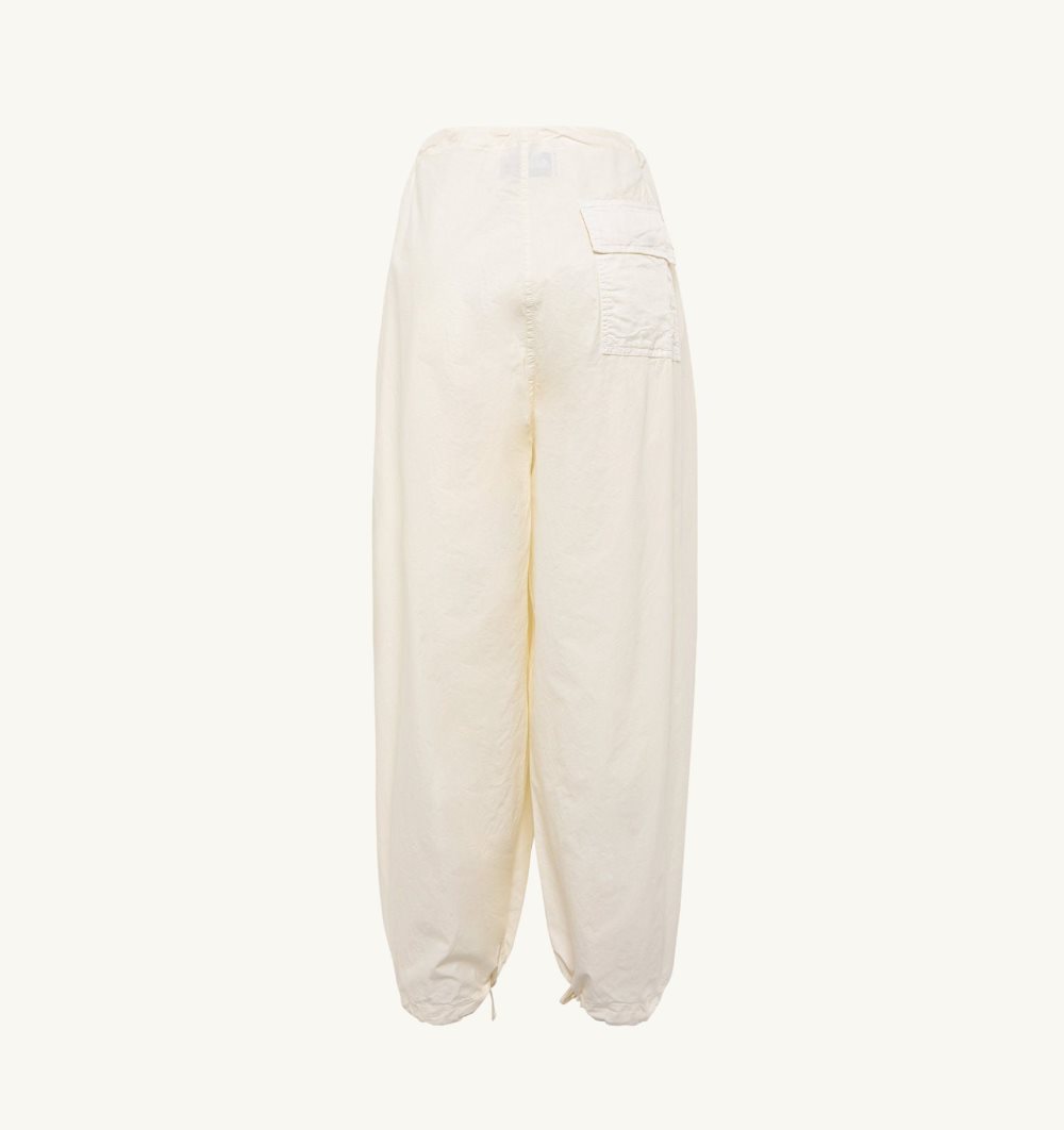 White Autry Fit Parachute Pants Cotton | JMEHZQ708