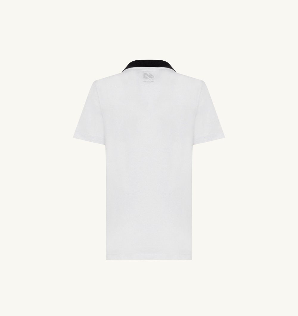 White Autry Golf Polo Shirt Contrast Piping | ZTEGRC408