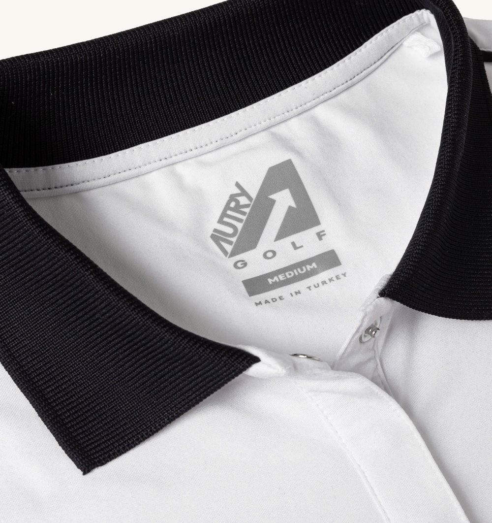 White Autry Golf Polo Shirt Contrast Piping | ZTEGRC408