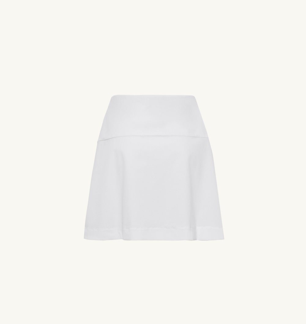 White Autry Golf Skirt Contrast Piping | BOFXAS678