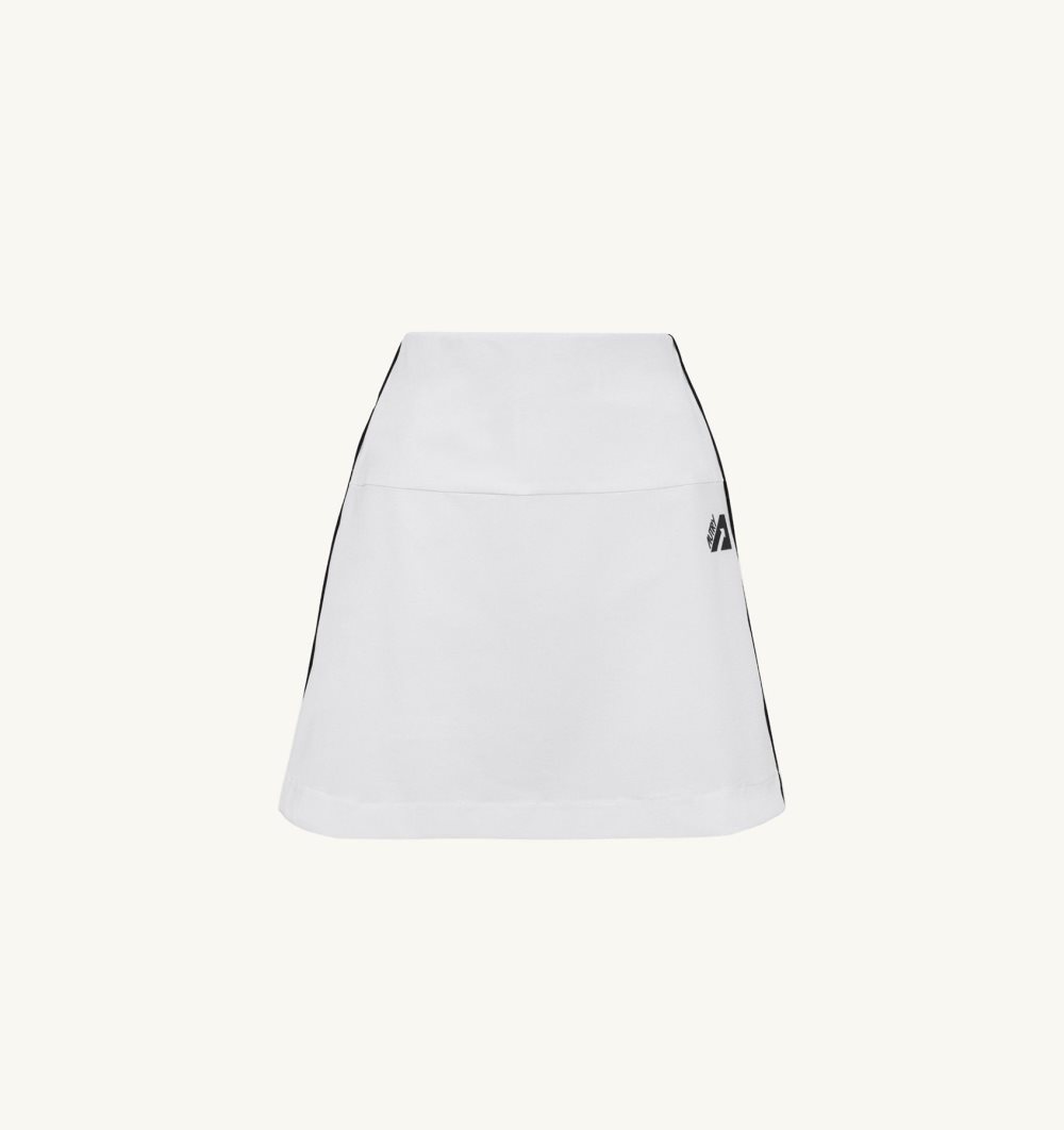 White Autry Golf Skirt Contrast Piping | BOFXAS678