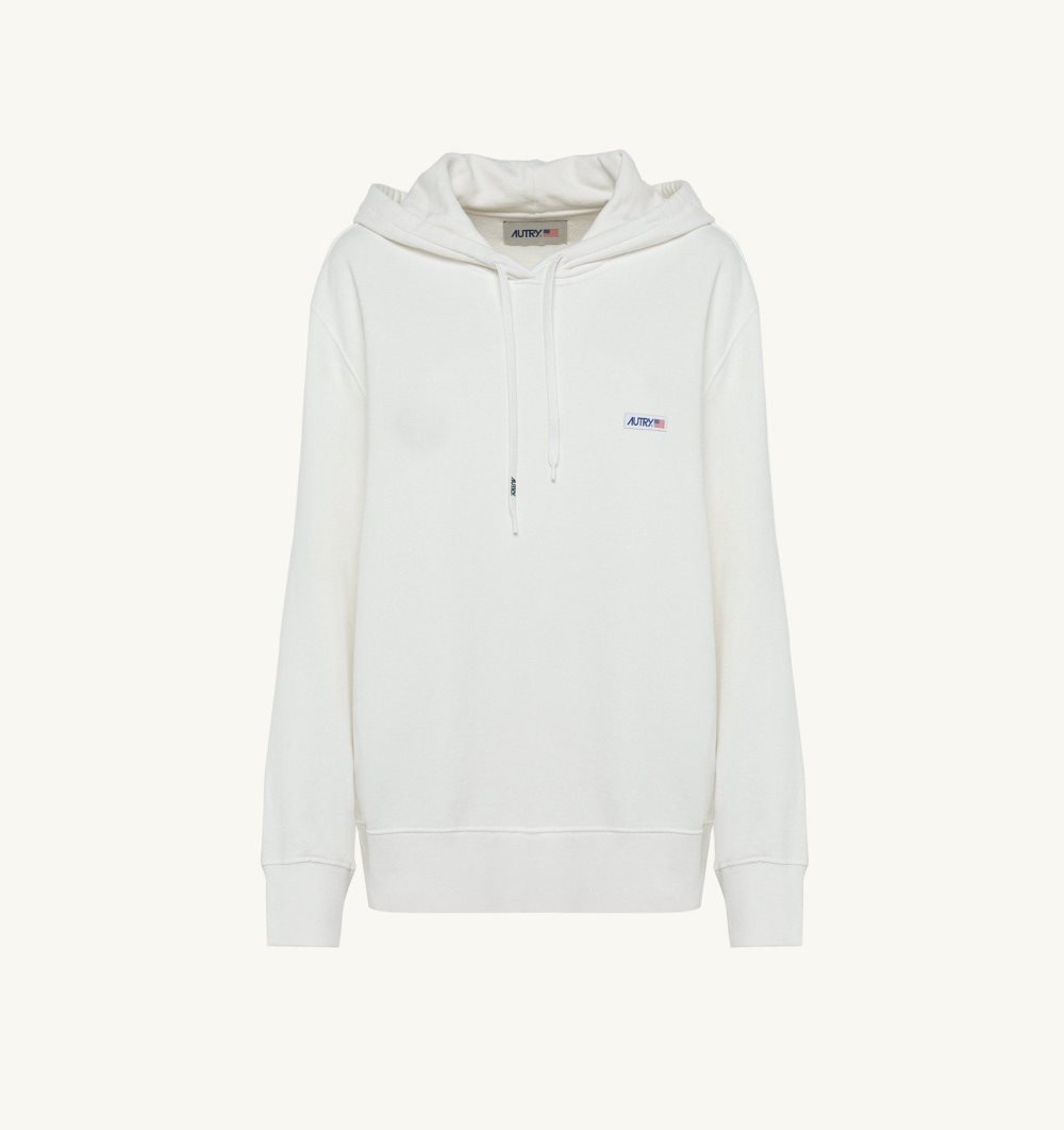 White Autry Hooded Sweatshirt Cotton Jersey | WXHEVC465