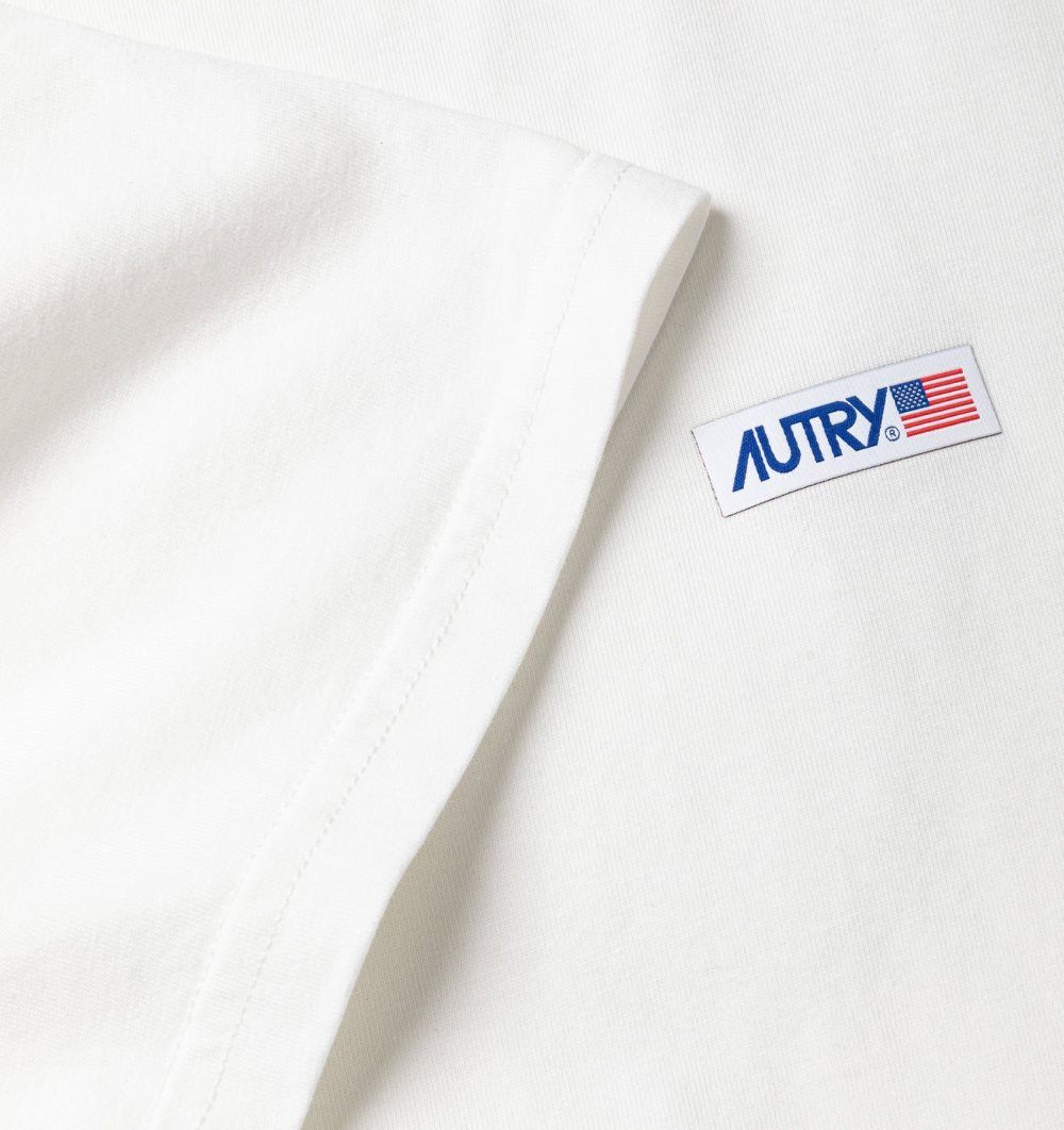 White Autry Label T-shirt Cotton Jersey | DWOHYX247