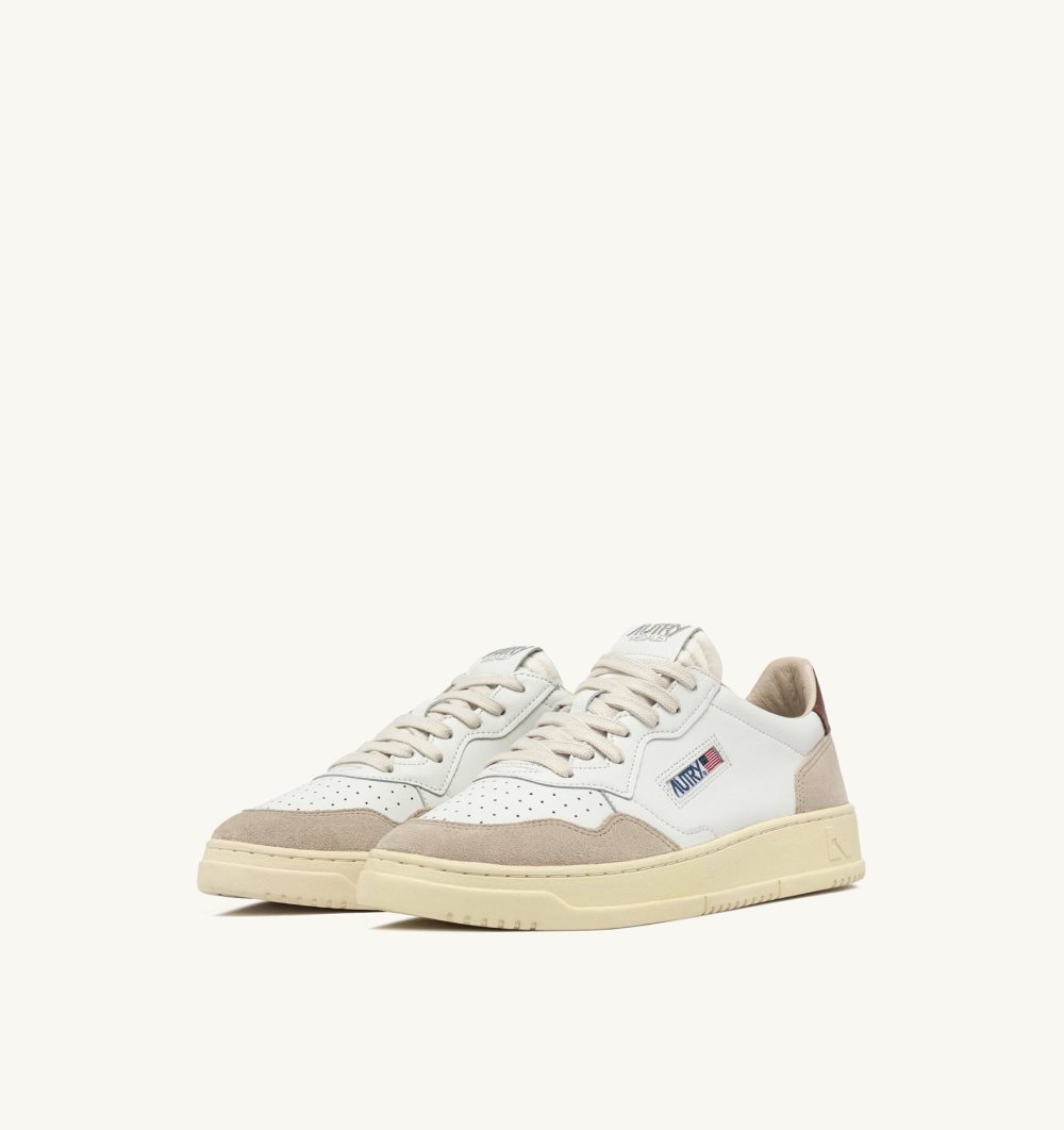 White Autry Medalist Low Sneakers Leather Suede | MLPVZX378