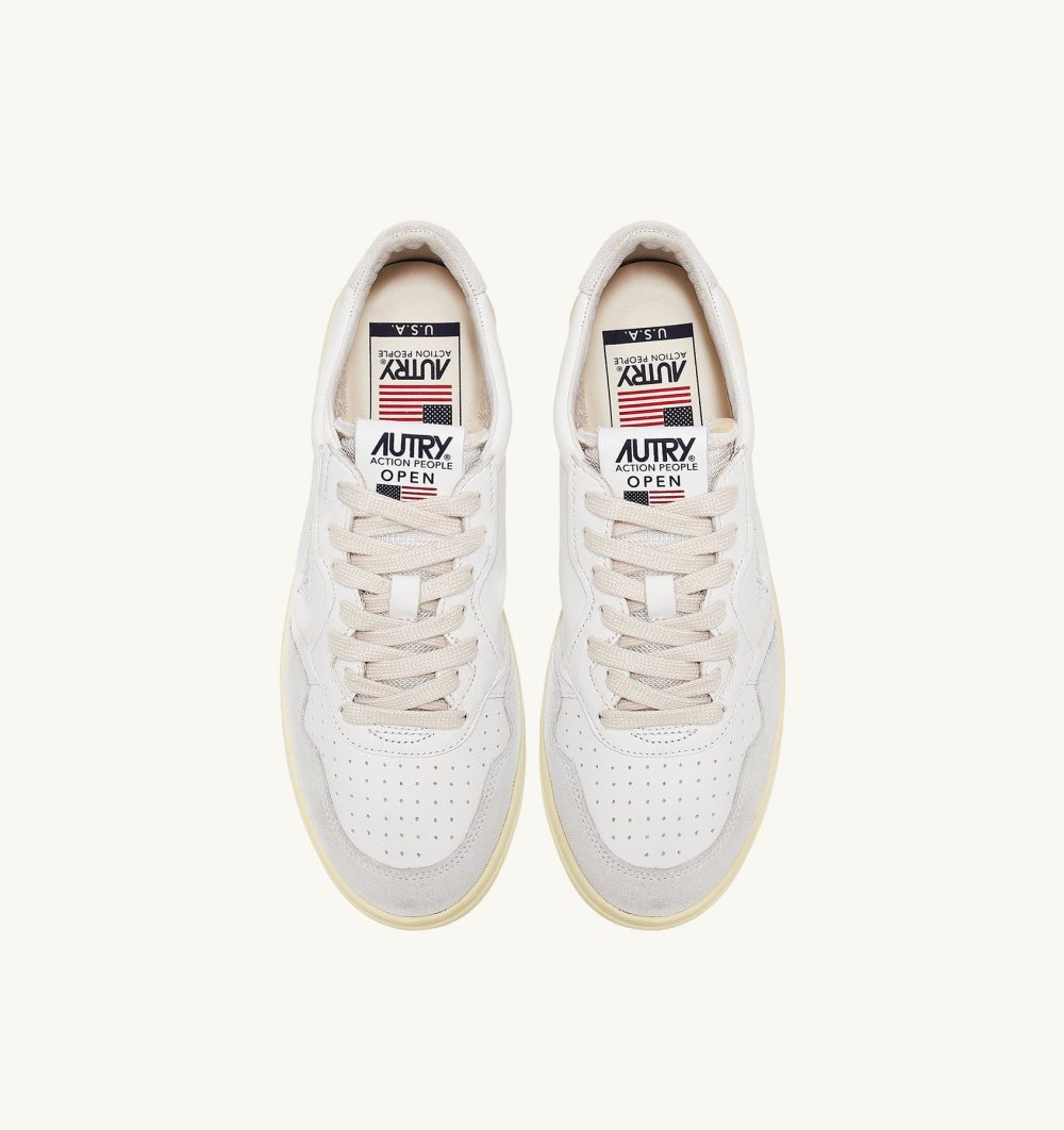 White Autry Medalist Low Sneakers Leather Suede | SKHPEL087