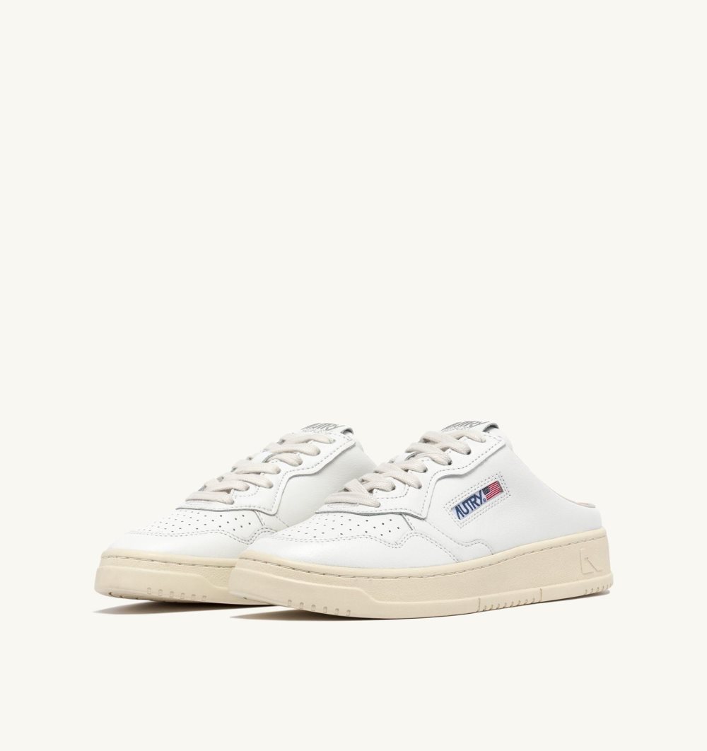 White Autry Medalist Sabot Sneakers Leather | ENSAXZ814