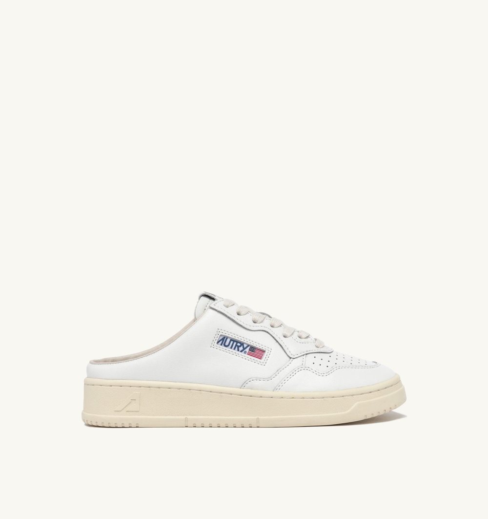 White Autry Medalist Sabot Sneakers Leather | ENSAXZ814