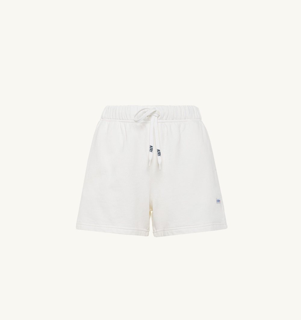 White Autry Shorts Jersey Cotton | NZPASC408