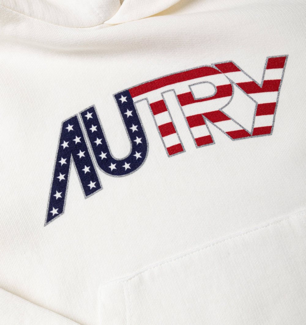 White Autry Sweatshirt Hooded Cotton Jersey | MDKLUF312